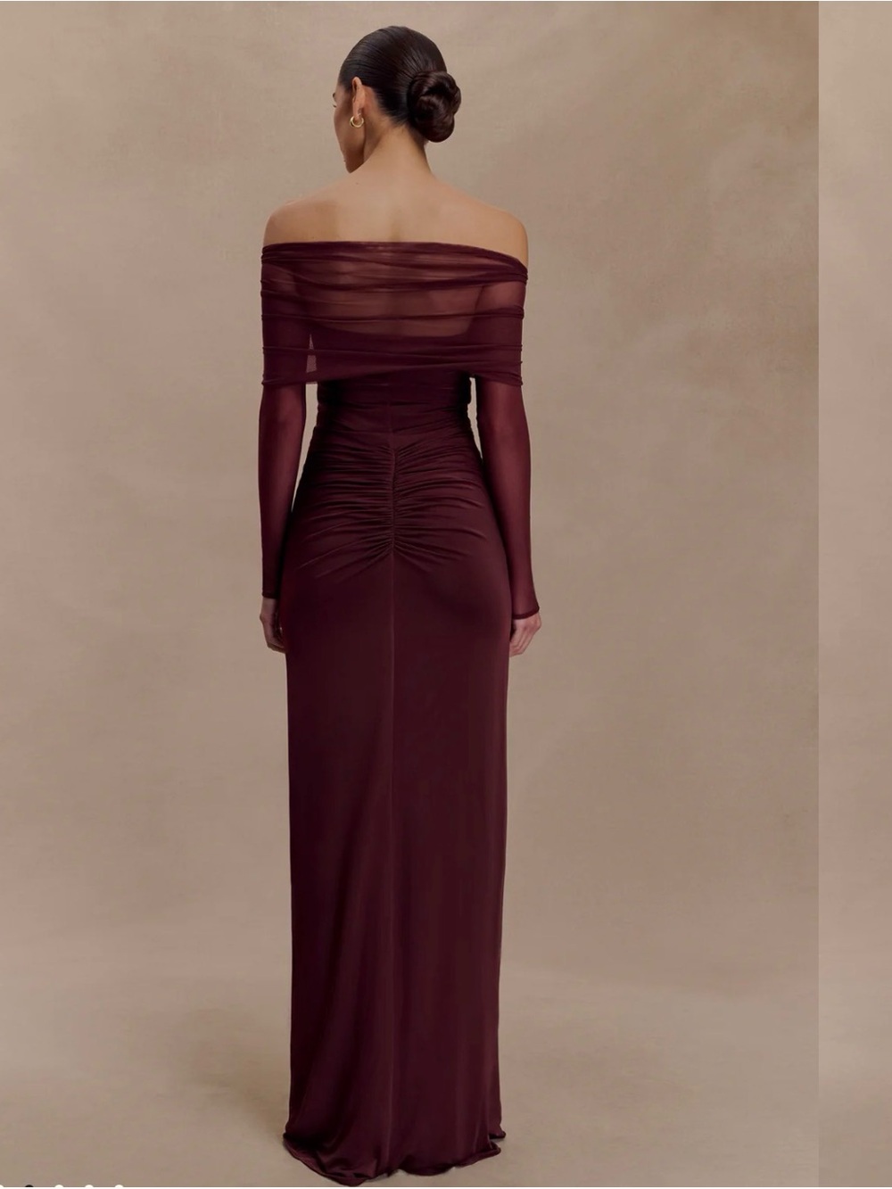 Meshki Wine Off-Shoulder Cutout Maxi Dress - Picture 2 of 4